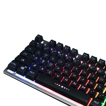 YOUKITTY Fantech K611 Gaming Keyboard USB Wired Keyboard Computer Office Keyboard RGB Backlit Anti-Ghost 87 Keys for Computer Laptop Ga