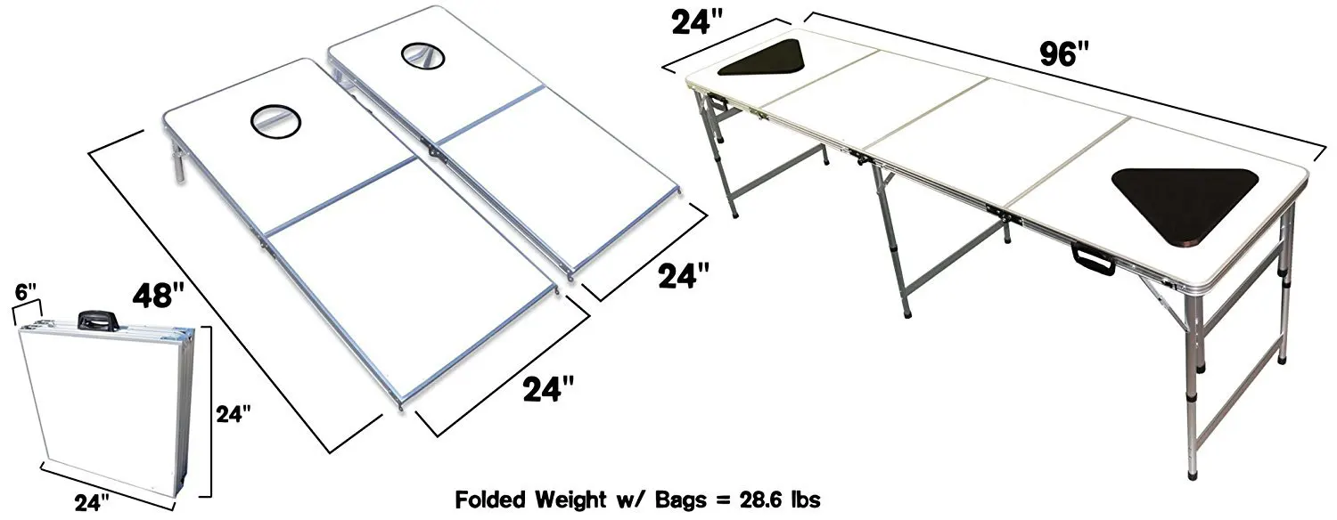 cornhole boards & beer pong table