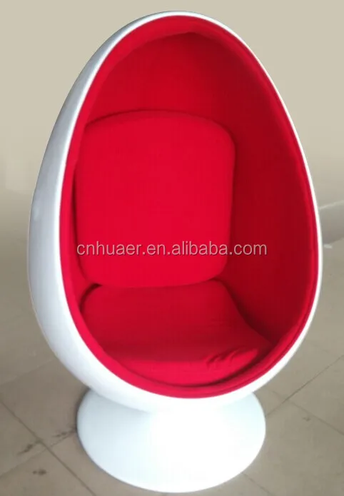 White Fiberglass Base Egg Pod Chair Unique Style Egg Ball Chair