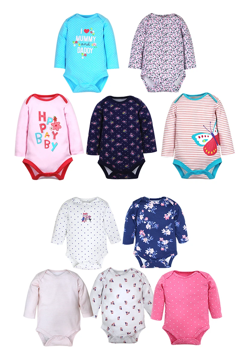 5 Packs Long Sleeve Baby Girls Onesie Buy Baby Girls Onesie,Baby