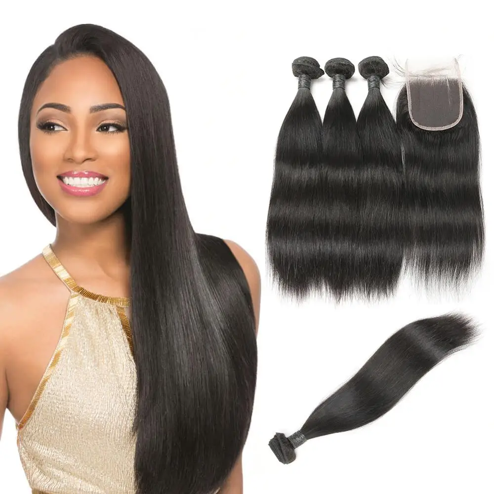 Virgin Straight Human Hair Weave Wholesale Black Hair Products