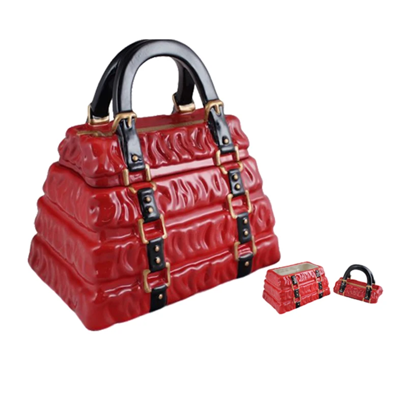 Novelty Red Handbag Ceramic Cookie Jar For Little S Novelty Red Handbag Ceramic Cookie Jar
