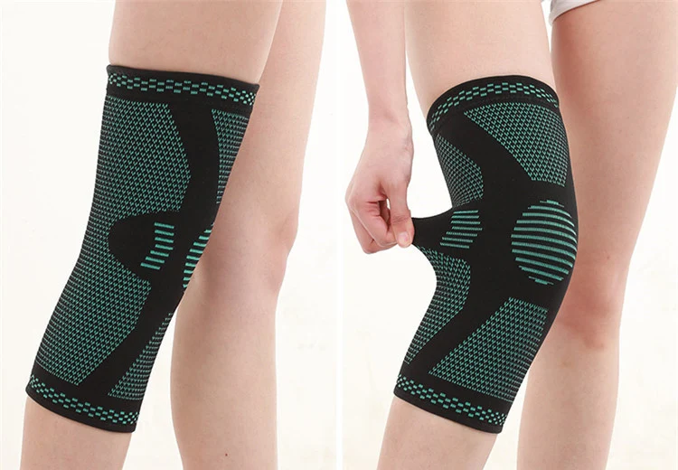 knitted nylon silicon knee sleeve copper compression knee sleeve elastic knee sleeves