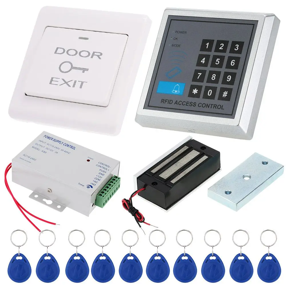 New 125khz Rfid Card Reader Door Access Control Security System Kit 60kg 132lb Electric Magnetic Lock Power Supply Buy High Quality China