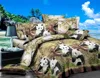 giant panda 3d print/animal print stone washed cotton bed bedding set twill fabric