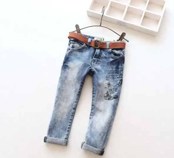 New Arrival Children Jeans Boys Girls Skinny Jeans Kids Fashion Denim Jeans With Belt Children Spring