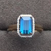 solid gold jewelry 18k gold South Africa real diamond natural blue tourmaline ring for women platinum ring price in india