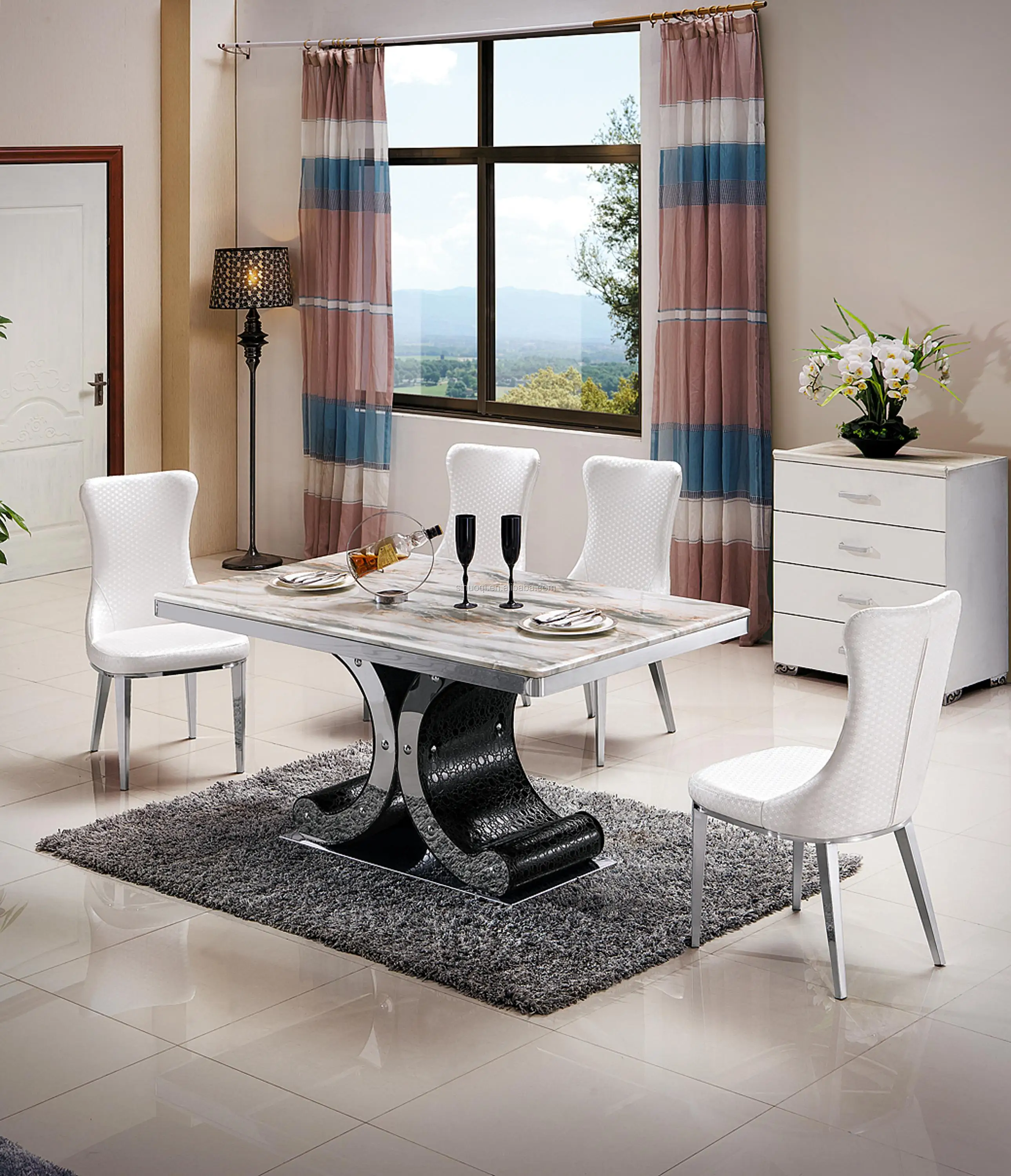 Hot Sale Cc Designs Marble Dining Table Set 8 Seater Marble Dining