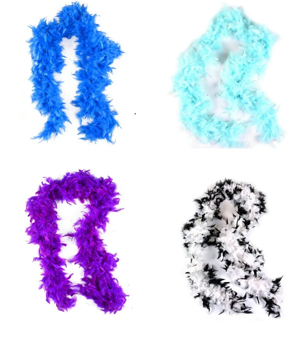 Wholesale Rainbow Colorful Decoration Turkey Fur Party Feather Boa In