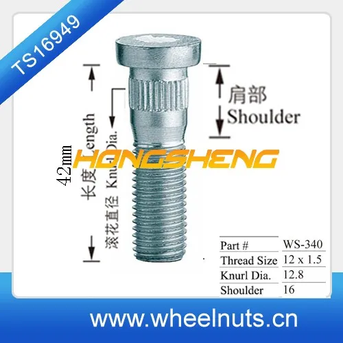 Zinc Plating Scm435 Steel Wheel Studs/lug Bolt M12x1.50 - Buy 10.9 ...