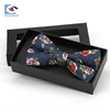 Custom rectangular recycled luxury black cardboard paper tie packaging boxes with window