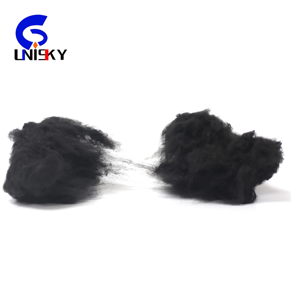 100% virgin polyester staple black fiber for spinning with competitive Price