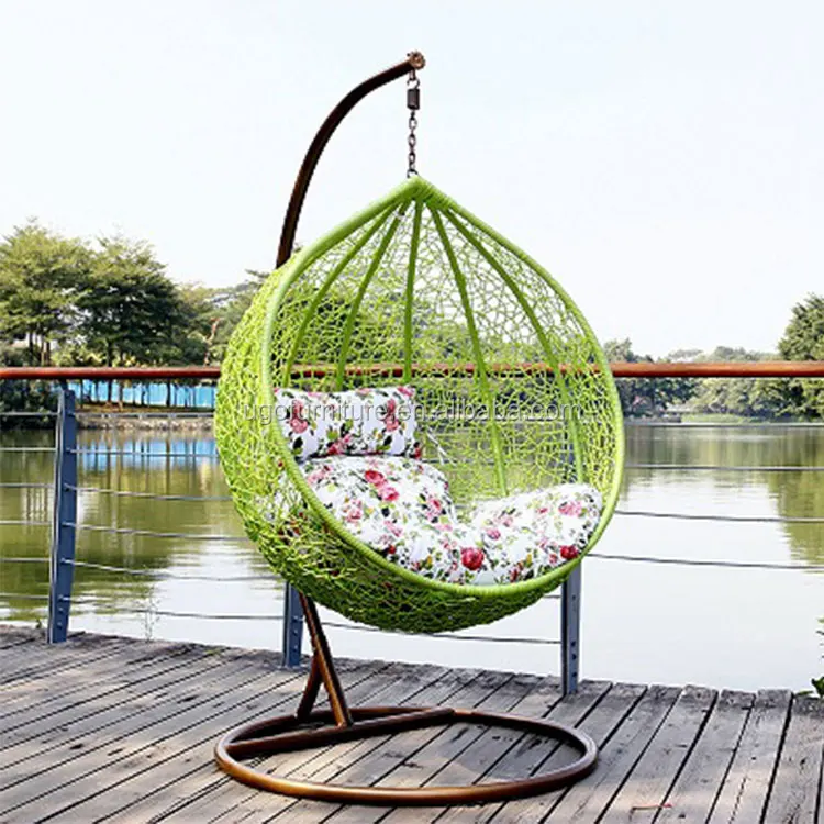 
China wholesale pear shape outdoor rattan patio swing chair 