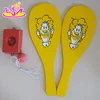New summer beach wooden racket set,Fancy design wooden beach paddle rackets,Wooden Beach Paddle with plastic tray W01A106