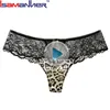 Girl transparent sexy leopard underwear sexy c string models