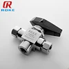 6000 PSI sanitary 3 way valve 3pc style stainless steel mini ball valve