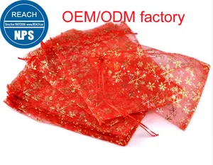 New fashion red christmas bags wedding Gift Organza jewelry pouches