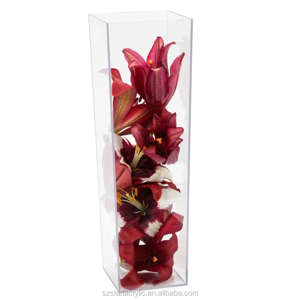 Square Clear Acrylic Flower Vase