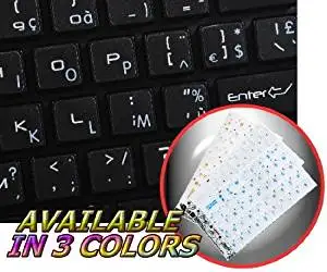 Desktop and Laptop Glowing Fluorescent French Blegian Keyboard Stickers Black Background for Notebook