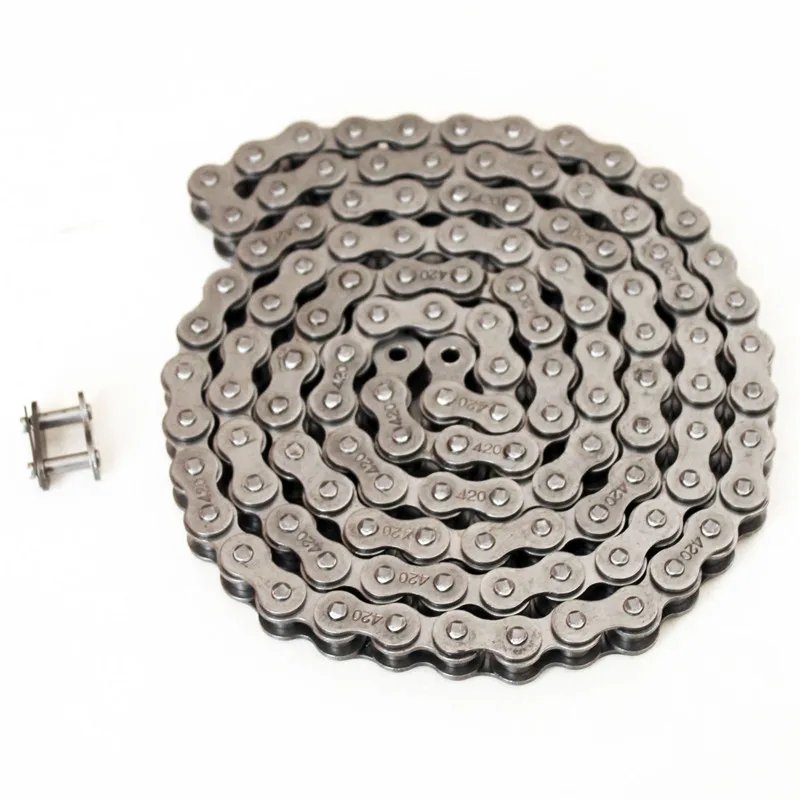 Hot Sell Transmission Parts 420 120 Knot Roller Chain For Go Kart
