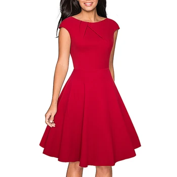 2019 Design Ladies Summer Slimmed Flower Floral Red Porm Woman Dress ...