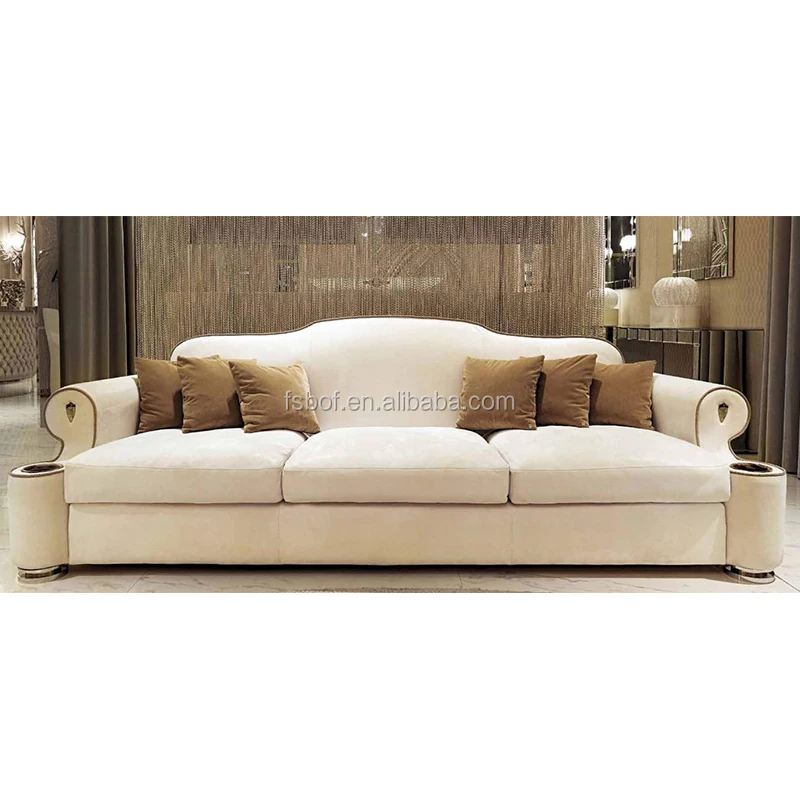 High End Villa Hotel Furniture White Chesterfield Rexine Fabric High End Villa Hotel Furniture White