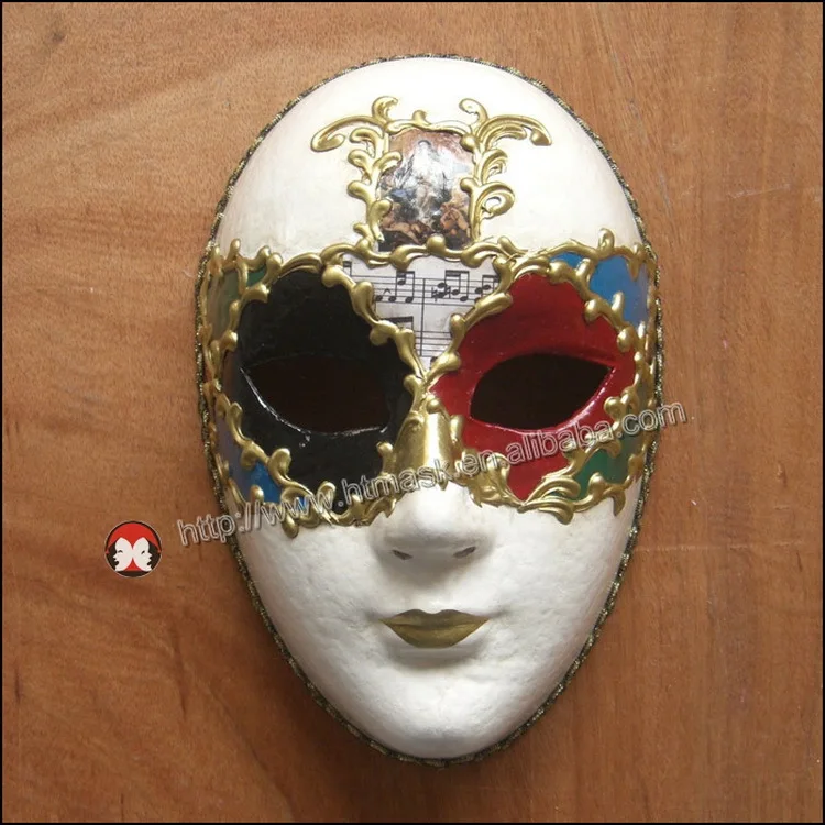 Silver Venetian Mask Full Face Venetian Wall Decoration Fabric