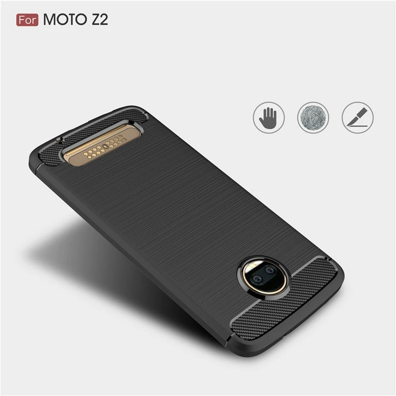 2017 New Arrival Carbon Fiber Tpu case for Motorola Moto Z2 brushed tpu soft cover for Motorola Moto Z2