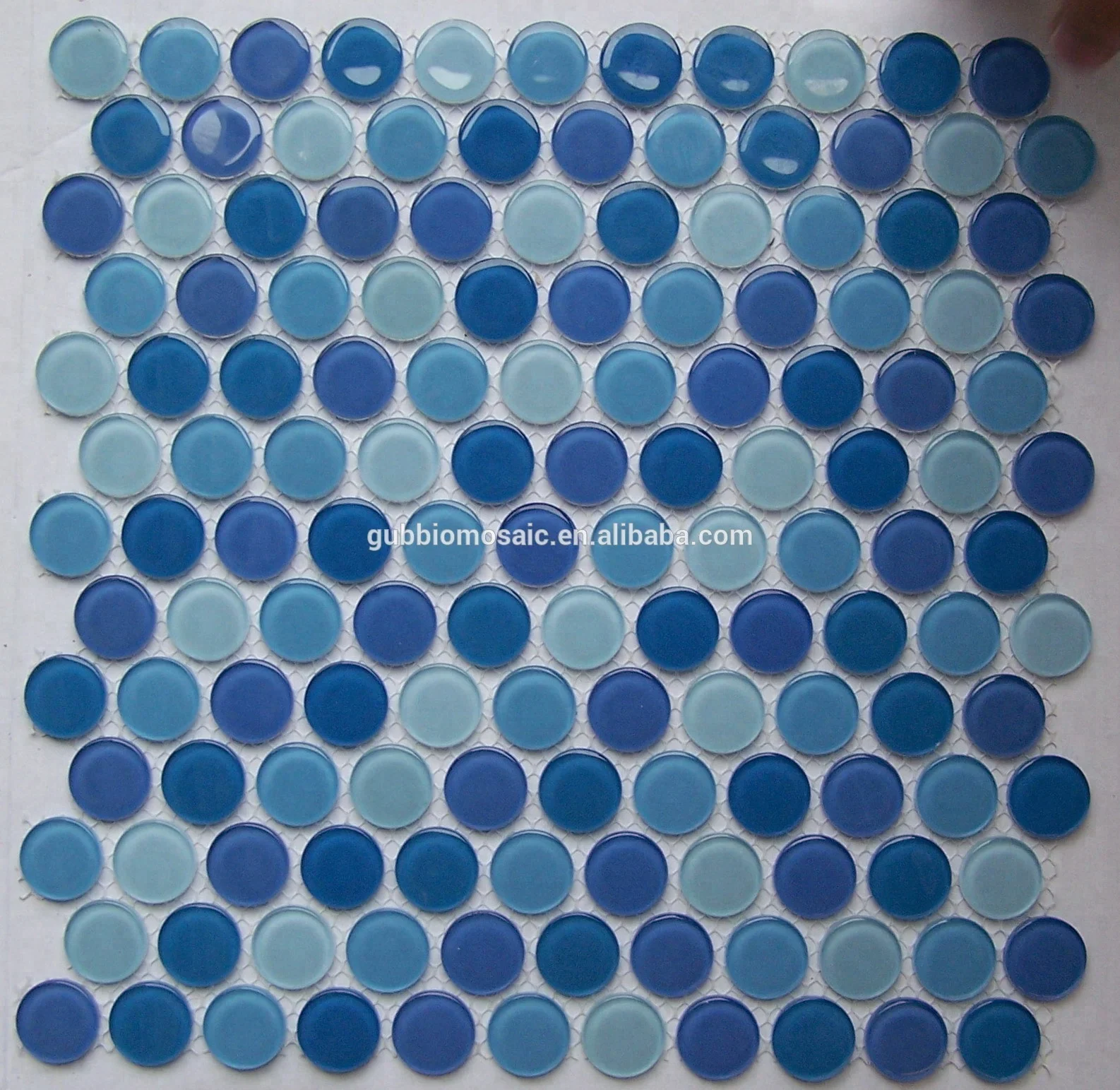 Großhandel runden blauen glas mosaik fliesen Kaufen Sie die besten