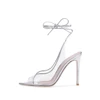 Latest Ladies Heeled Summer Transparent Shoes Stiletto Heels Sliver Sexy High Heel pointed Peep toe Women Clear Slingbacks