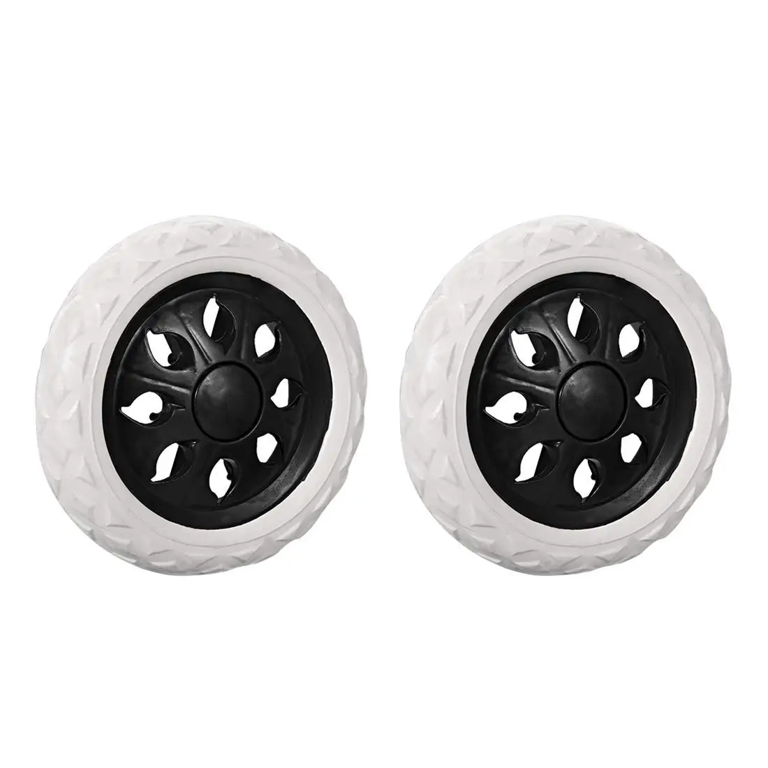 uxcell Shopping Cart Wheels Trolley Caster Replacement 6.5 Inch Dia Rubber Foaming Black 2pcs