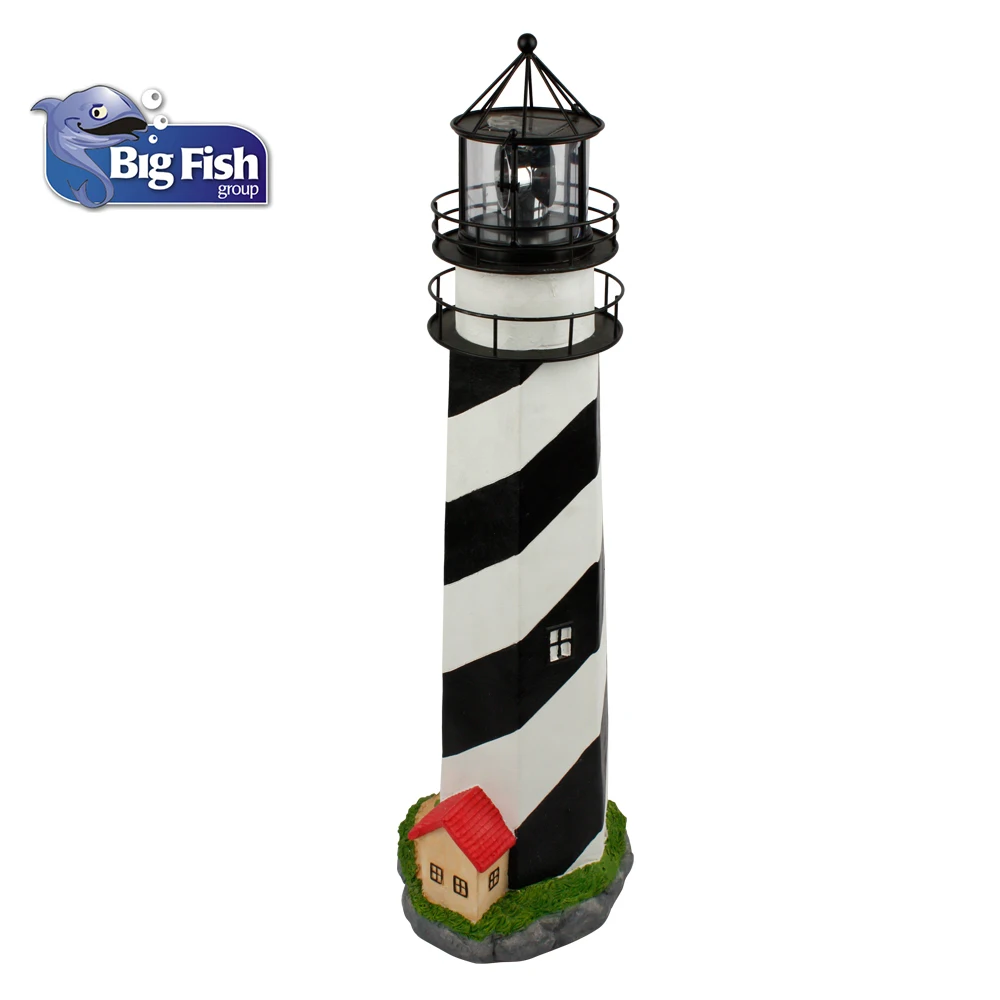 Giant Our Door Solar Garden Polyresin Lighthouse 80cm With 360 Rotating Light