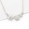 Artificial Necklace Jewellery Making Real 925 Sterling Silver Three Star Necklace