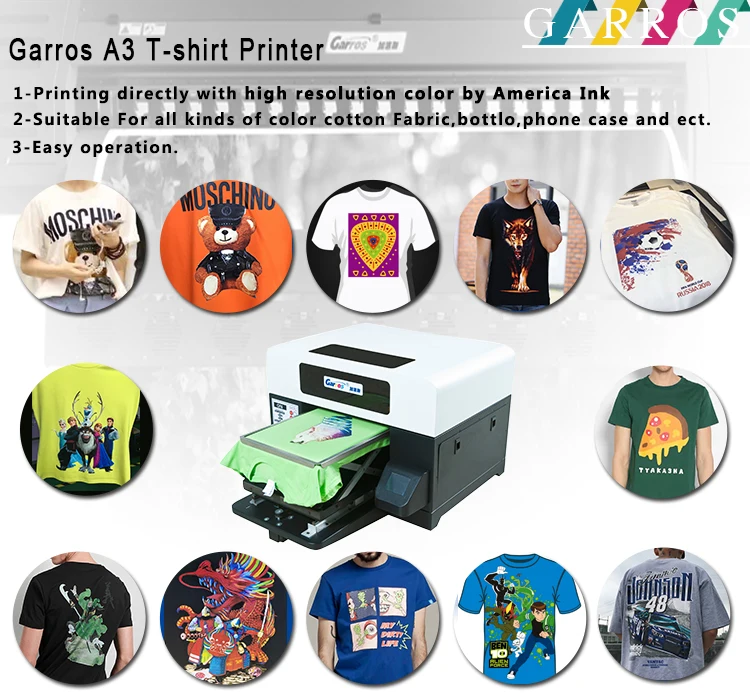 Garros Impresora De La Camiseta / Impresoras Flatbed Digital Textil ...