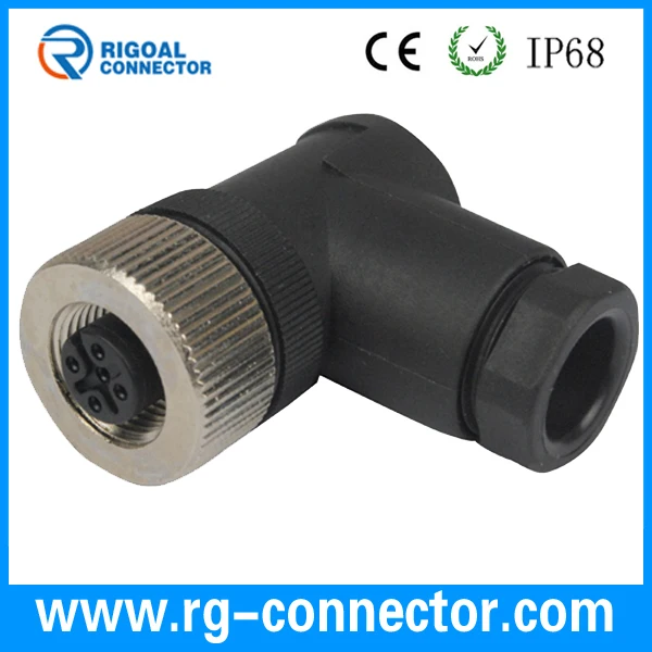 M12 2 4 5 6 8 12 Pin Female 90 Degree Assembly Connector - Buy M12 