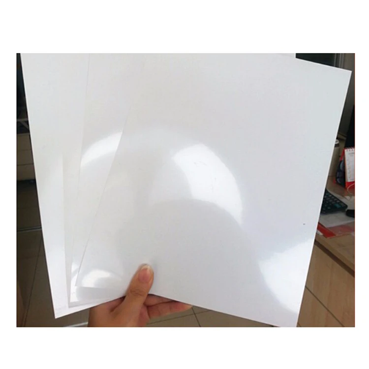 a4 taille jet d'encre imprimable blanc brillant feuille de plastique a4 pvc  pour carte de visite