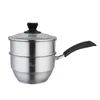Cheap Price Multifunctional Cookware Double Bottom 0.4MM Thick 201 Stainless Steel Pot Milk Steamer