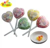 Delicious sweet love heart shape lollipop packing paper mint candy sweets lollipop for kids