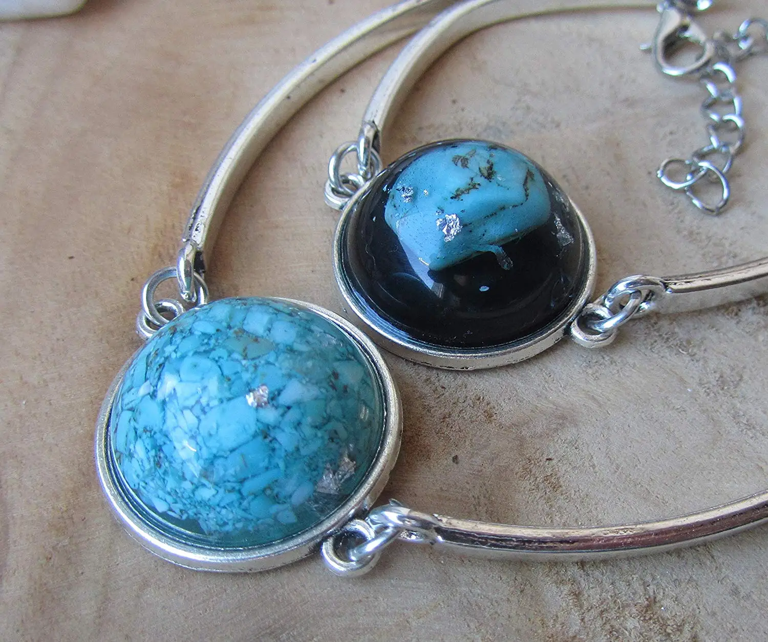 Turquoise bracelet Turquoise jewel Boho bracelet Women bracelet Gemstone bracelet Bracelet for women Bohemian bracelet Turquoise cuff resin