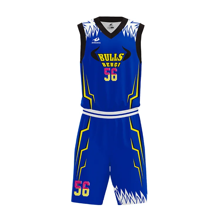 Custom Cheap Basketball Uniform Set Unique Blue Basketball Jersey