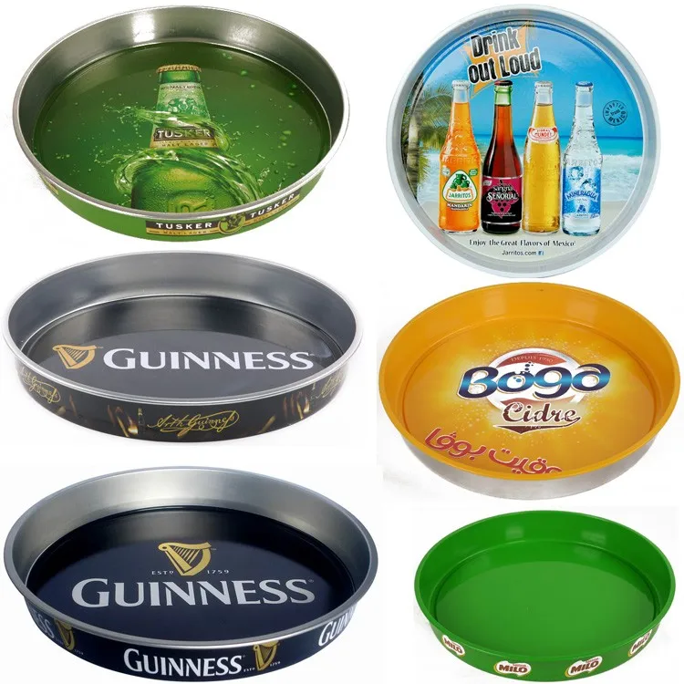 Wholesale Round Nonslip Fruit Food Serving Metal Tray Custom Cheap