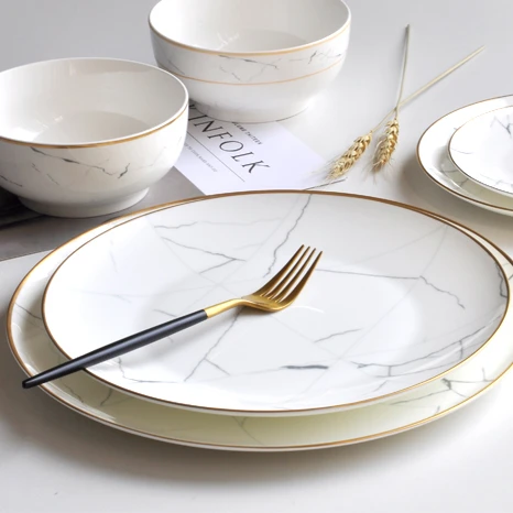 Custom logo dinnerware, new design impressionism ceramic dinner set for restaurant