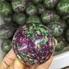 Natural epidote stone balls,morganite rock ruby in zoisite quartz spheres ball