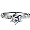 Hearts and arrows Simulate AAA+ CZ Diamond Silver wedding ring