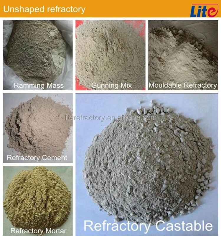 refractory castables for iron runner and pizza with alumina 95 %