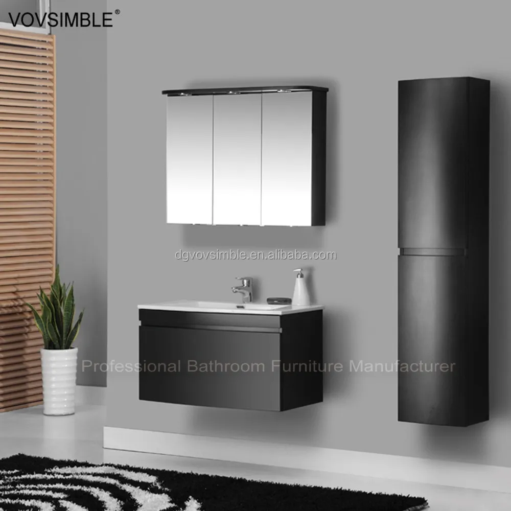 Wall Mounted Mdf Matte Black Painting Bathroom Vanity Set For Australia Market Buy Wall Mounted Bathroom Vanity