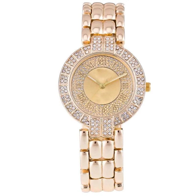 Hip Hop Diamond Ladies Bling Bling Watches Stainless Steel Wrist Watch ...