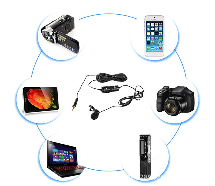 BY-M1 3.5mm Lavalier Condenser Microphone with AriMic Windscreen Windshield for iPhone 7 Plus