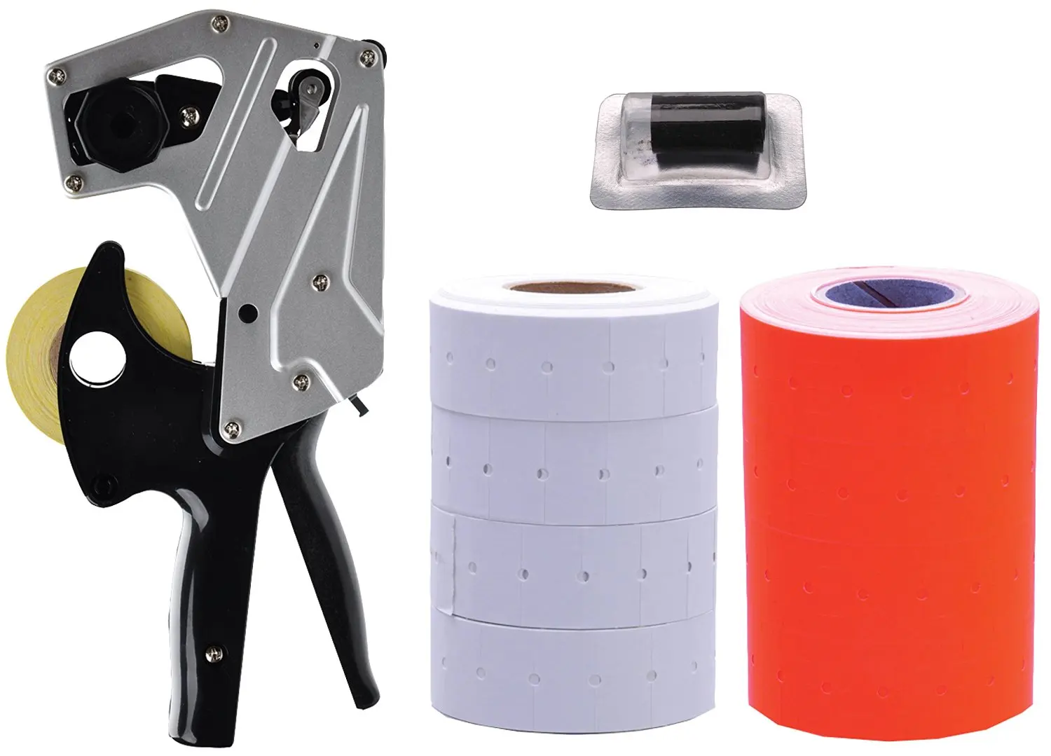 Towa® GS18 Price Marking & Dating Label Gun - 8 Digits On One Line for Easy Data and price variation. Includes 8,000 Labels & Free Ink Roller (4,000 White & 4,000 Fluorescent)