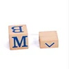 High quality cheap Montessori wooden toys word learning tools with blues/black letters for Chinese/English study
